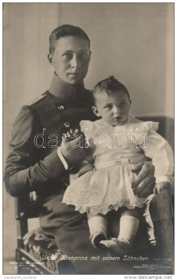 ** T2 Unser Kronprinz Mit Seinem S&ouml;hnchen / Wilhelm, German Crown Prince With His Son - Non Classés