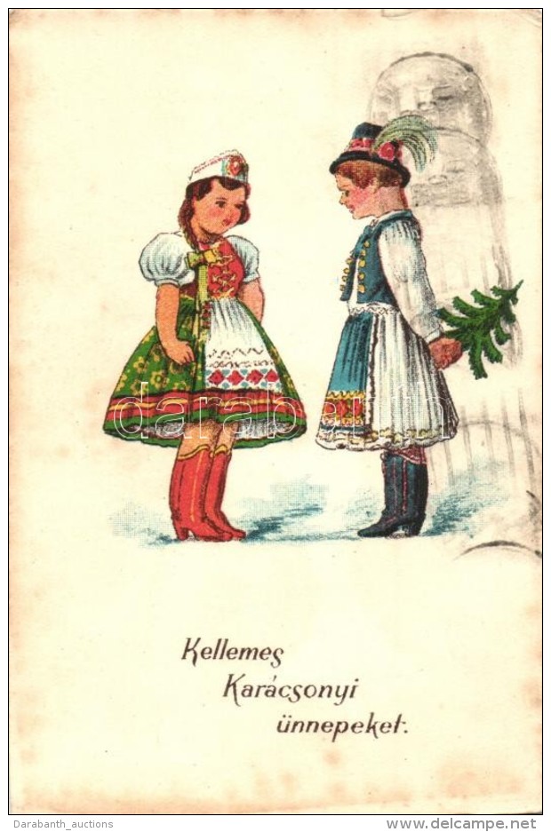 T2/T3 'Kellemes Kar&aacute;csonyi &uuml;nnepeket!' / Christmas Greeting Card, Couple, Stepa 175. (EK) - Non Classificati