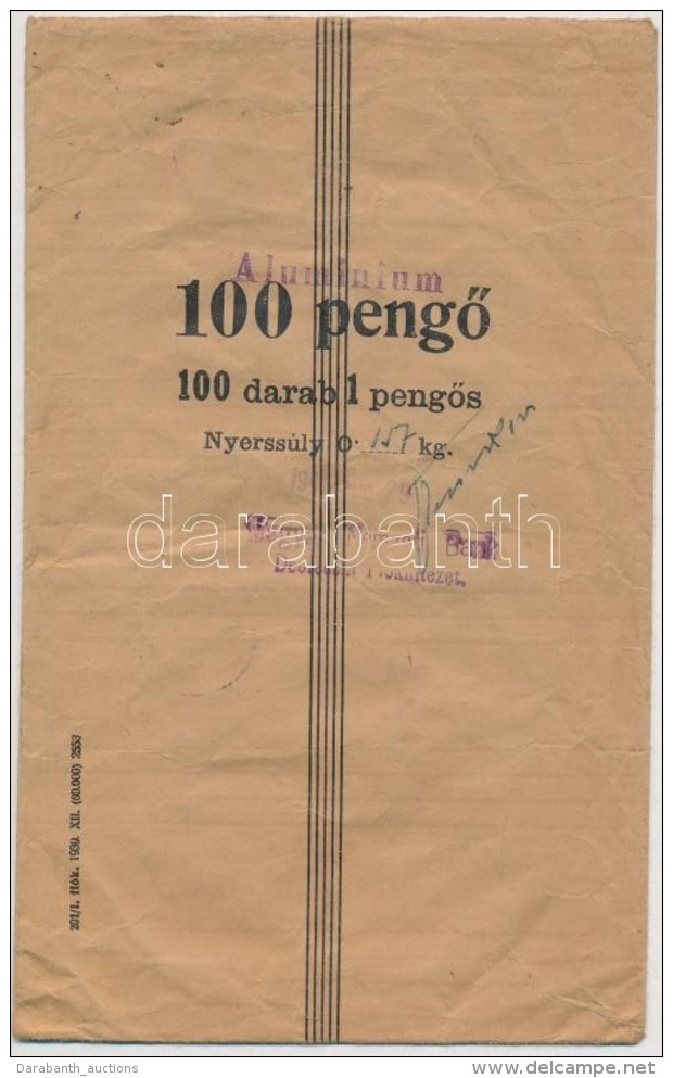 1941. Banki Tasak 100db Alum&iacute;nium 1 PengÅ‘s &eacute;rme Sz&aacute;m&aacute;ra - Non Classificati
