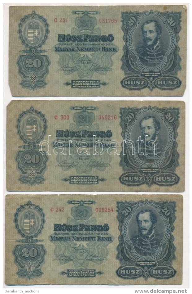 1930. 20P (3x) T:III,III- - Non Classificati