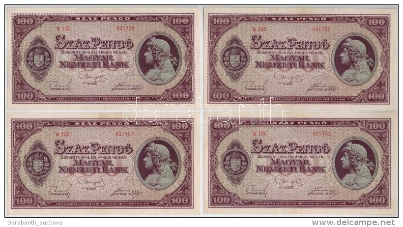 1945. 100P (4x) 'E100' T:II - Non Classificati