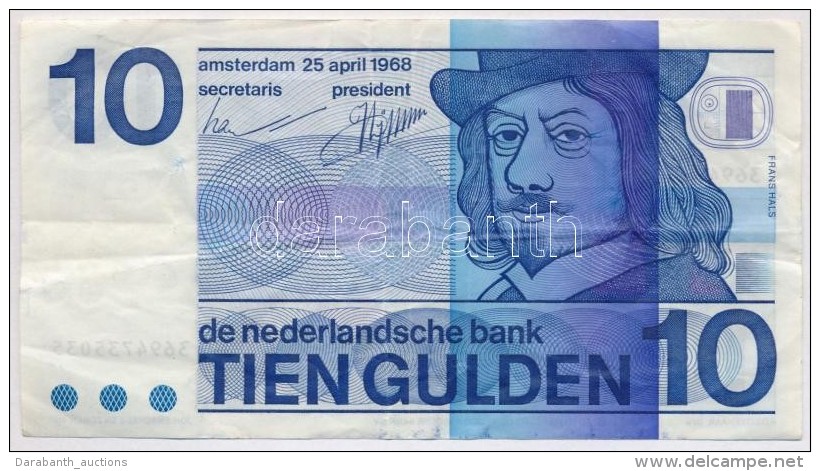 Hollandia 1968. 10G T:III
Netherlands 1968. 10 Gulden C:F
Krause 91b - Non Classificati