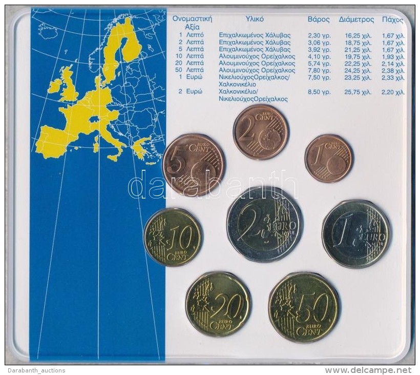 G&ouml;r&ouml;gorsz&aacute;g 2003. 1c-2E (8x) Forgalmi Sor MÅ±anyag Tokban T:1
Greece 2003. 1 Cent - 2 Euros (8x)... - Non Classificati