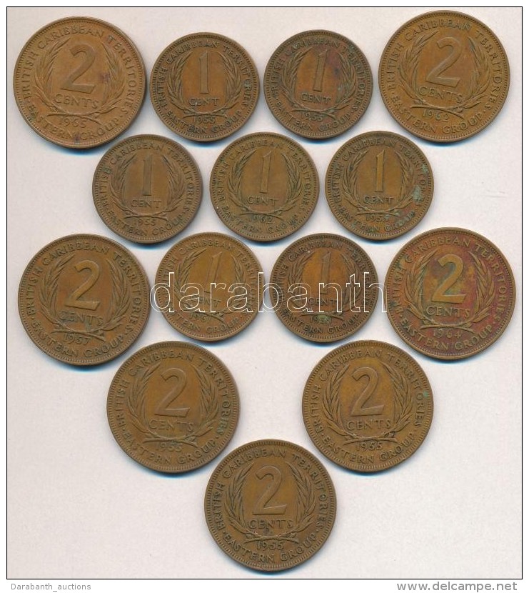 Kelet-Karibi &Aacute;llamok / Brit Karibi Ter&uuml;letek 1955-1965. 1c Br (7x) + 2c Br (7x) T:2
East Caribbean... - Non Classificati