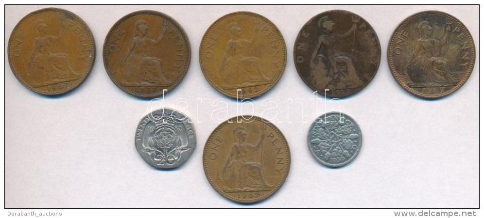 Nagy-Britannia 1912-1967. 1p Br (6x) + 1936. 6p Ag + 1982. 20p Cu-Ni T:2-3
Great Britain 1912-1967. 1 Penny Br (6x)... - Non Classificati