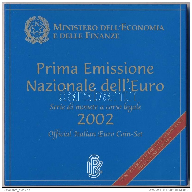 Olaszorsz&aacute;g 2002. 1c-2E (8x) Forgalmi Sor, 'Az ElsÅ‘ Nemzeti Euro Kiad&aacute;s', Karton D&iacute;sztokban... - Non Classificati