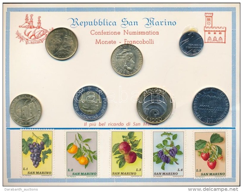 San Marino ~1977-1998. 1L-1000L (9x) Szuven&iacute;r Forgalmi Szett, Benne M&eacute;g 5db B&eacute;lyeg T:1-
San... - Non Classificati