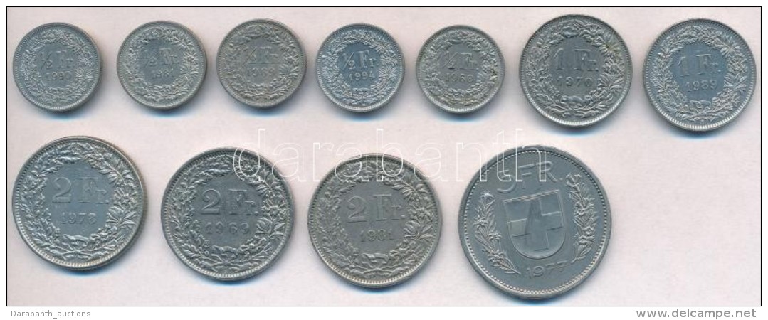 Sv&aacute;jc 1968-1990. 1/2Fr (5xklf) + 1Fr (2xklf) + 2Fr (3xklf) + 5Fr T:2
Switzerland 1968-1990. 1/2 Franc... - Non Classificati