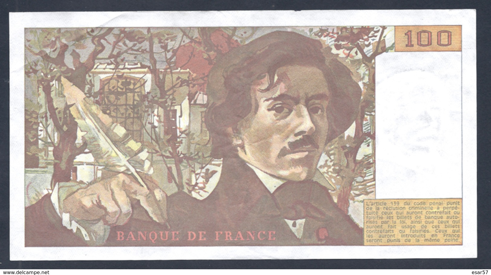 BILLET DE 100 FRANCS "DELACROIX" DE 1989 G.132  F 69 13a - 100 F 1978-1995 ''Delacroix''