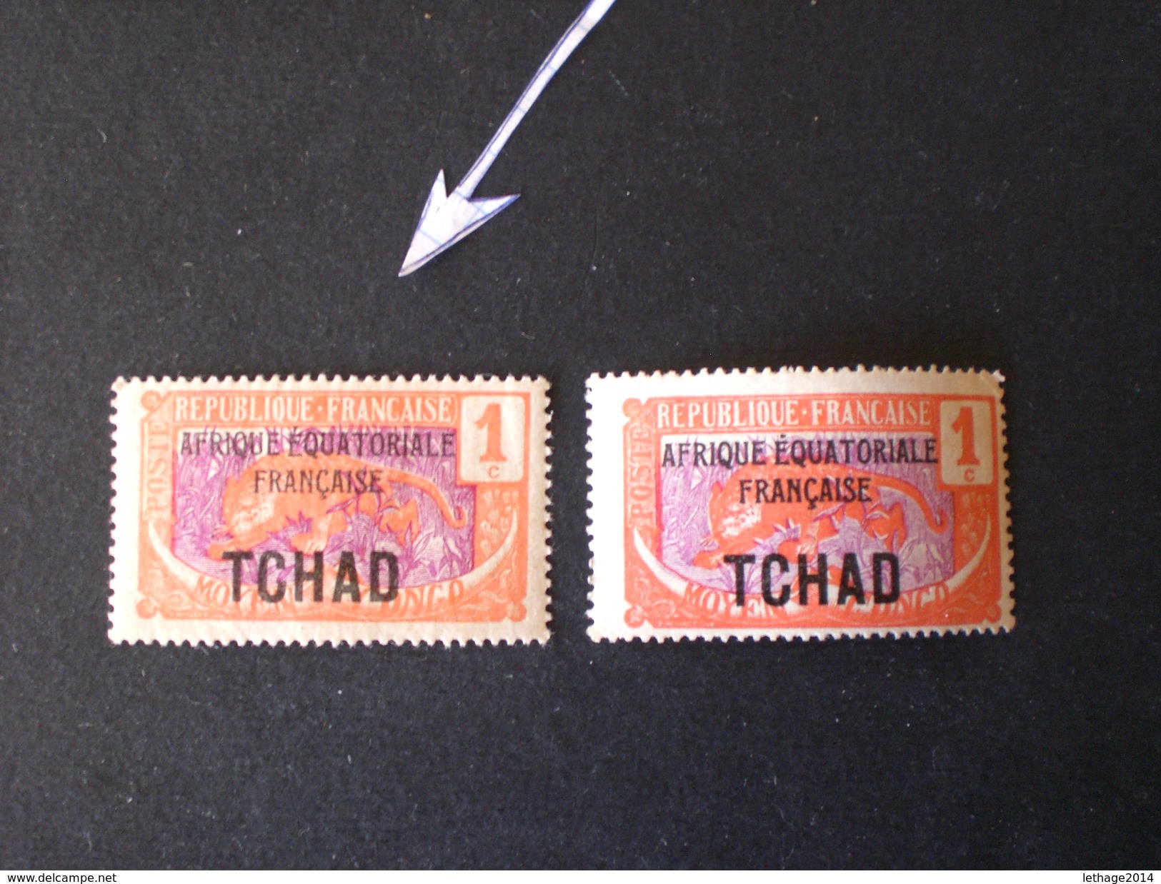 TCHAD CHAD 1922 Middle Congo Types Overprinted "TCHAD" MHL ERROR PRINTING EVANESCENTE - Unused Stamps