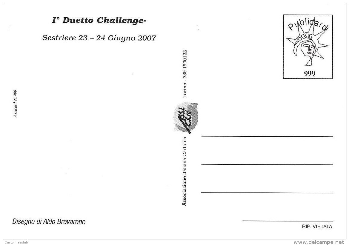 [MD0891] CPM - RIPRODUZIONE - PUBLICARD 999 - I° DUETTO CHALLENGE - SESTRIERE (TORINO) 23/24 GIUGNO 2007 - NV - Altri & Non Classificati