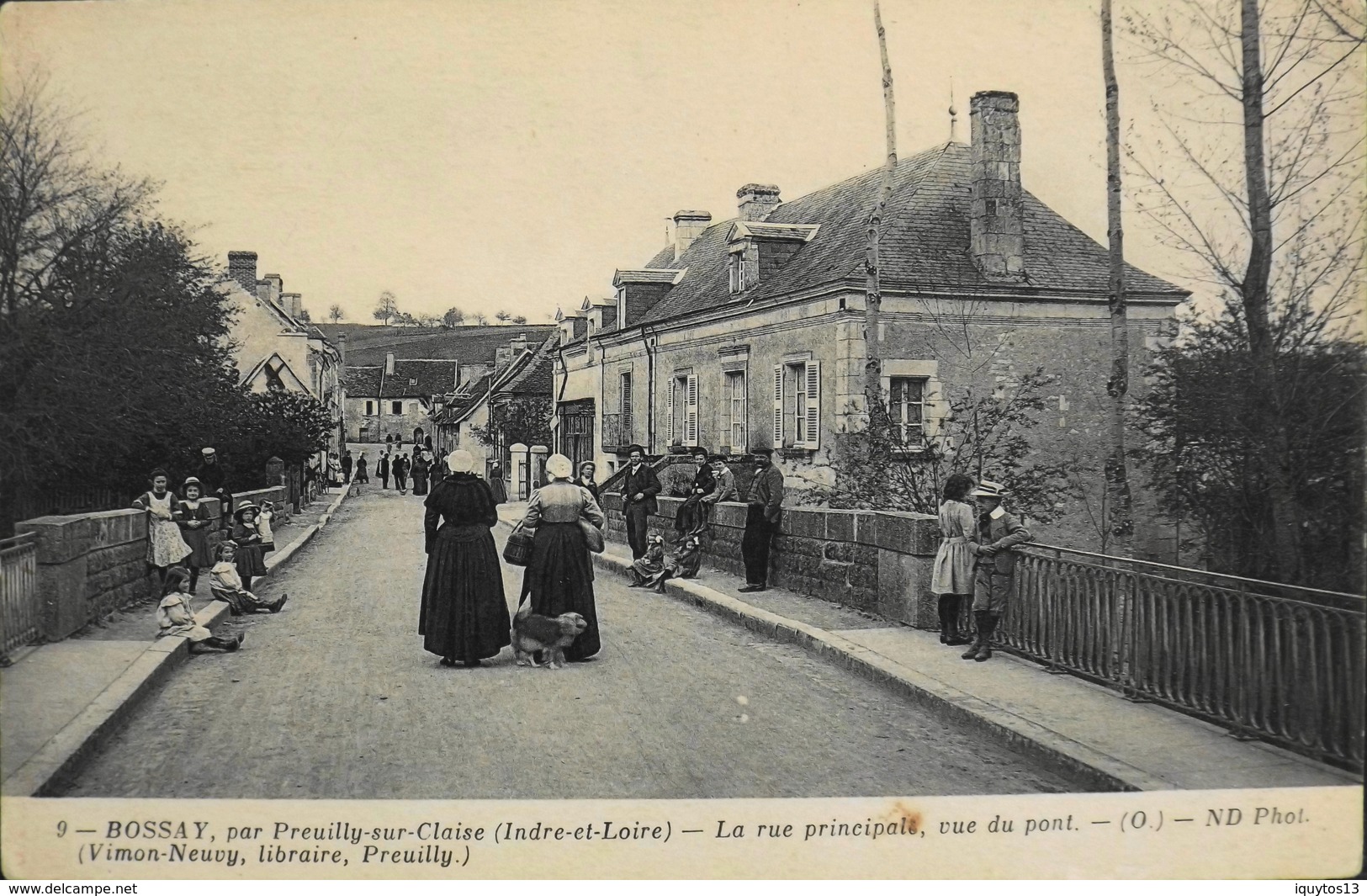 CPA.- FRANCE - Bossay-sur-Claise Est Une Commune Du Départ. D'Indre-et-Loire - La Rue Principale Vue Du Pont 1915 - TBE - Autres & Non Classés