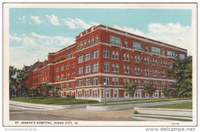 Iowa Sioux City St Joseph's Hospital 1932 Curteich - Sioux City