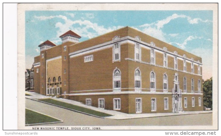 Iowa Sioux City New Masonic Temple 1924 Curteich - Sioux City