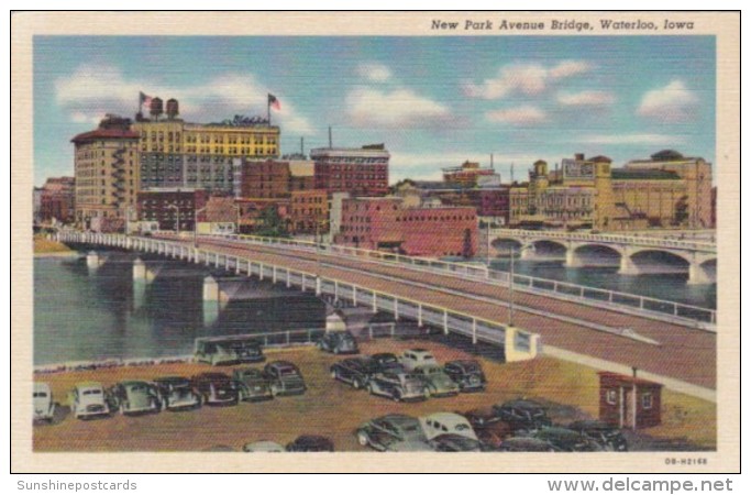 Iowa Waterloo New Park Avenue Bridge Curteich - Waterloo