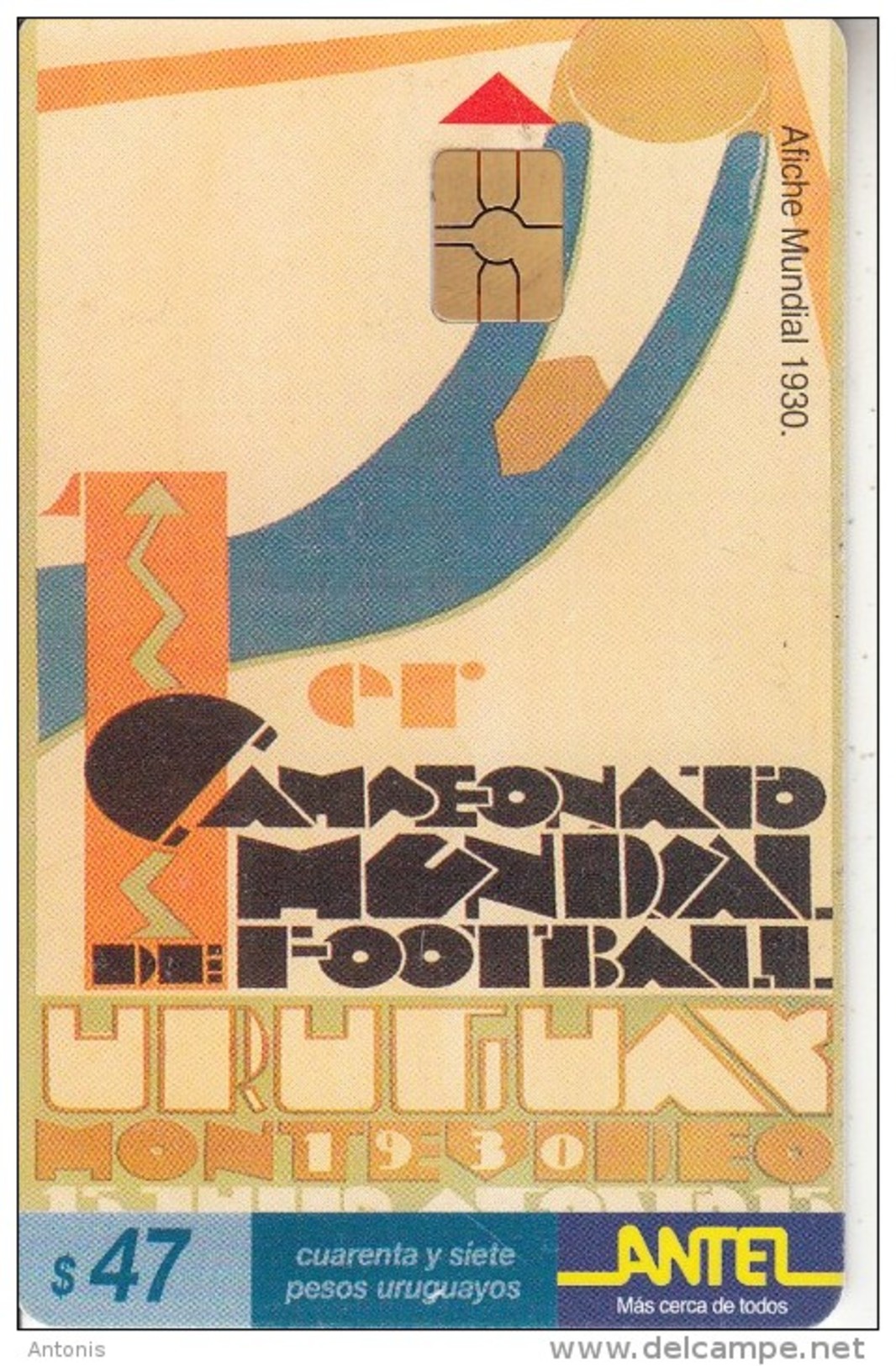 URUGUAY - Campeonato Mundial De Football Uruguay 1930(65a), 07/99, Used - Uruguay