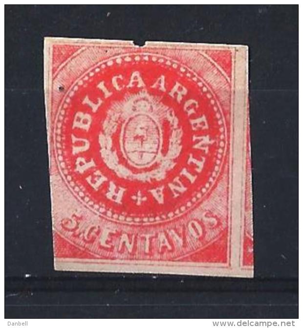 ARGENTINA02) 1863 - 5 Cent. Rose SCOTT 7C MLH - Nuevos