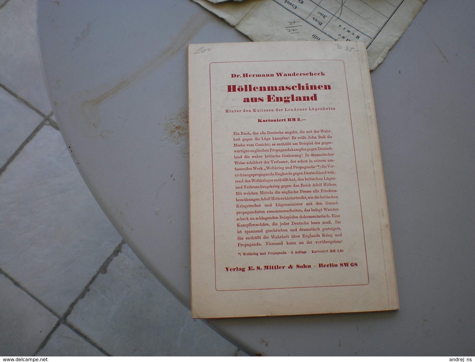 Deutsche Kriegschriften Alfred Stenger England Und Die Neutralen 1940 Berlin 64 Pages - Libros Antiguos Y De Colección