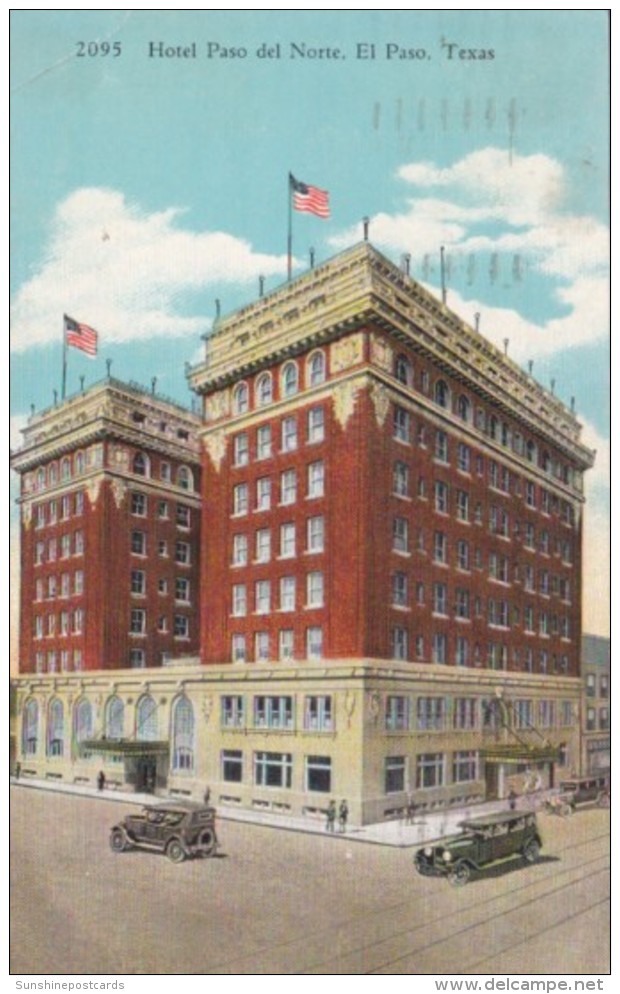 Texas El Paso Hotel Paso Del Norte 1940 Curteich - El Paso