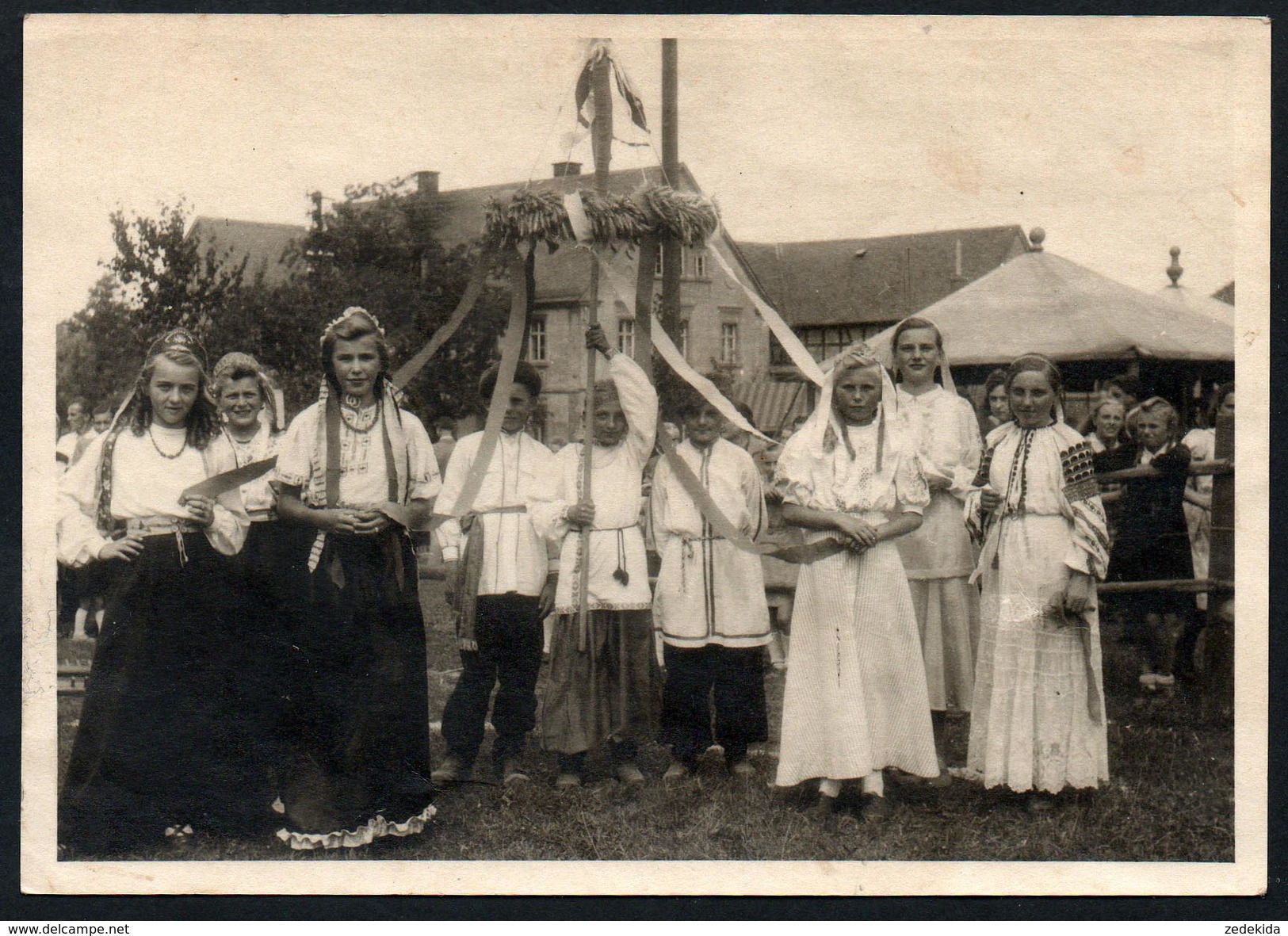 A2187 - Altes Foto - Vintage Mode - Crimmitschau ? Kinder Fest 1949 - Hübsche Junge Mädchen Mit Kleid Rock - Crimmitschau