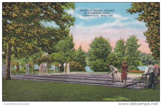 Wisconsin Janesville Shuffleboard Courts In Riverside Park - Janesville