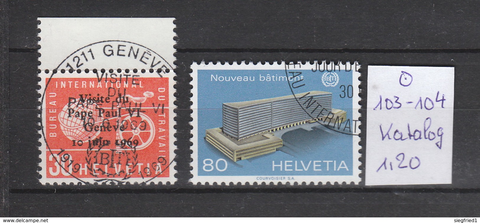 Schweiz  Gestempelt Used  Internationale Organisationen BIT/ILO  100-107  Katalog  4.30 - Used Stamps