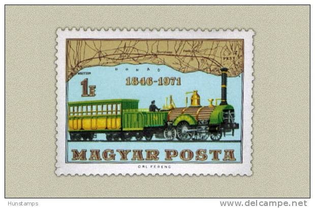 Hungary 1971.Trains - Railways 125. Anniv. In Hungary Stamp MNH (**) Michel: 2682 / 0.70 EUR - Ongebruikt