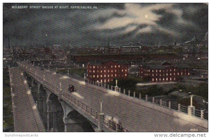 Pennsylvania Harisburg Mulberry Street Bridge At Night - Harrisburg