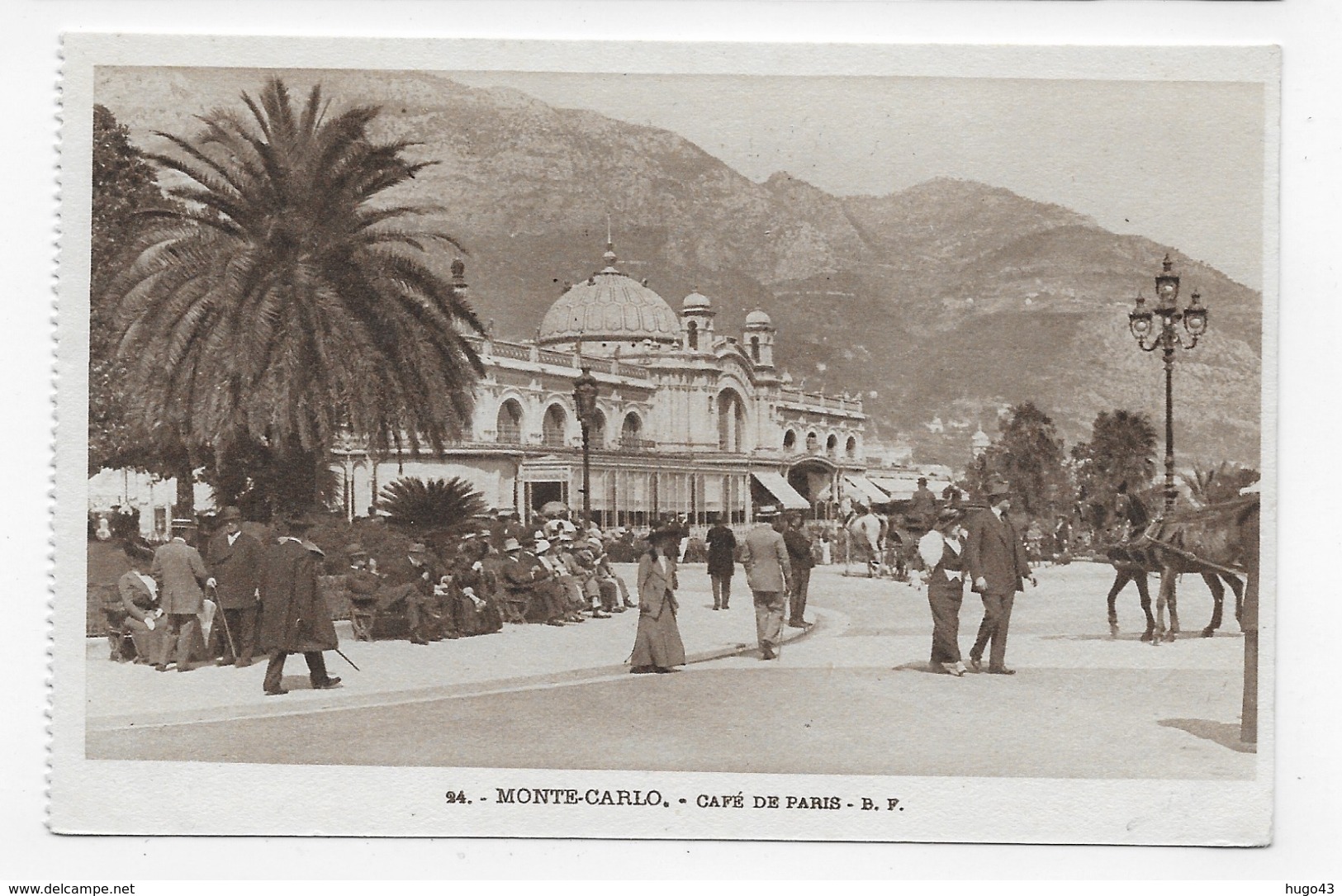 MONTE CARLO - N° 24 - CAFE DE PARIS AVEC PERSONNAGES - CPA NON VOYAGEE - Cafés & Restaurants