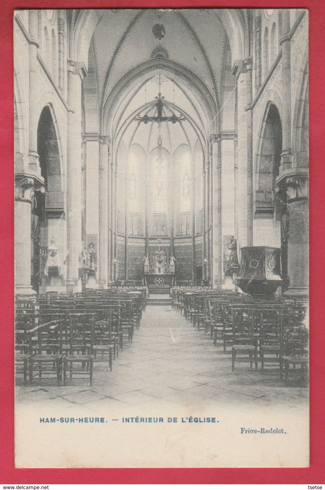 Ham-sur-Heure - Intérieur De L'Eglise - 1909 ( Voir Verso ) - Ham-sur-Heure-Nalinnes