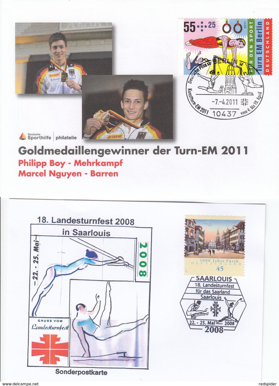 TURNSPORT-GYMNASTICS-GYMN ASTIQUE-GINNASTICA, Special Stamp / Cover / Postmark !! - Ginnastica