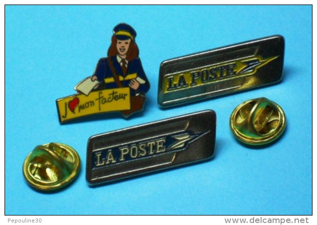 3 PIN'S  //   **  J'AIME MON FACTEUR ** LA POSTE ** - Postwesen