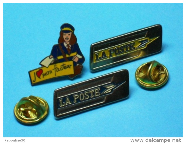 3 PIN'S  //   **  J'AIME MON FACTEUR ** LA POSTE ** - Postwesen