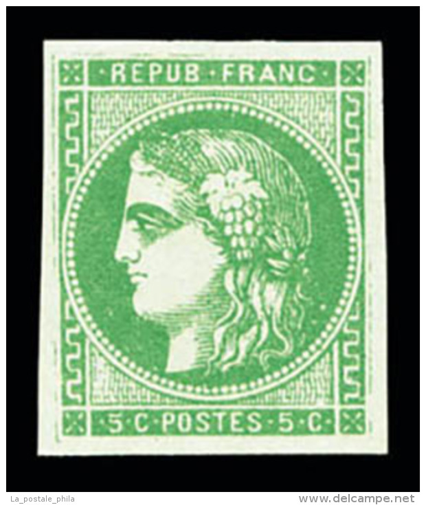 * N&deg;42B, 5c Vert Report 2, TB   Cote: 370 Euros   Qualit&eacute;: * - 1870 Bordeaux Printing