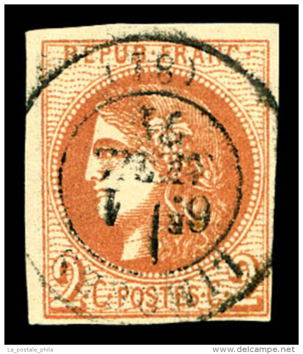 O N&deg;40B, 2c Brun-rouge Rep 2, Frais. TTB (sign&eacute; Calves)   Cote: 330 Euros   Qualit&eacute;: O - 1870 Bordeaux Printing