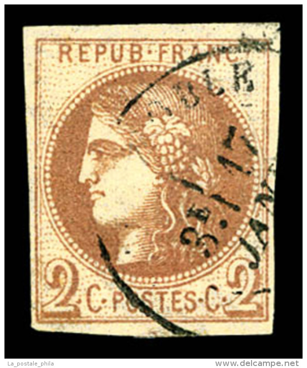 O N&deg;40Aa, 2c Chocolat Rep 1, Frais. TTB (sign&eacute; Calves/certificats)   Cote: 1500 Euros   Qualit&eacute;:... - 1870 Bordeaux Printing