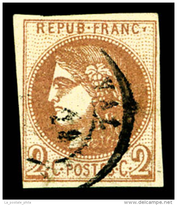 O N&deg;40A, 2c Chocolat Clair Rep 1. TB (certificat)   Cote: 1500 Euros   Qualit&eacute;: O - 1870 Ausgabe Bordeaux