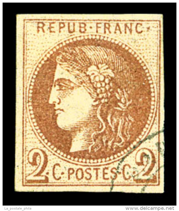 O N&deg;40A, 2c Chocolat Clair Rep 1. TTB (certificat)   Cote: 1500 Euros   Qualit&eacute;: O - 1870 Ausgabe Bordeaux