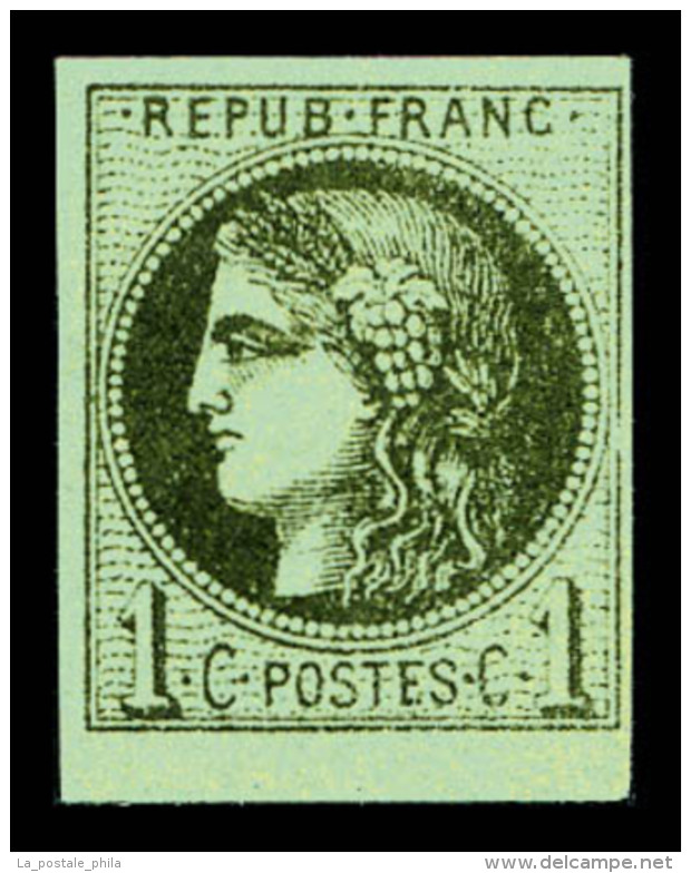 * N&deg;39Ab, 1c Olive-fonc&eacute; Rep I, Bdf. TB   Cote: 400 Euros   Qualit&eacute;: * - 1870 Ausgabe Bordeaux