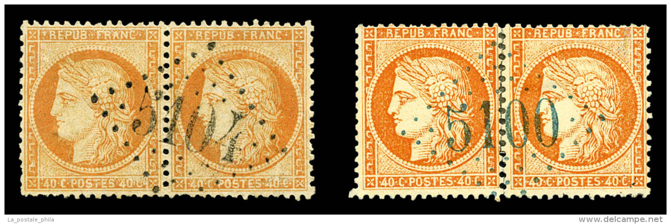 O N&deg;38, 40c Si&egrave;ge, 2 Paire Obl GC '5100' Et '5104' (Tr&eacute;bizonde Et Shanga&iuml;). TTB     ... - 1870 Belagerung Von Paris