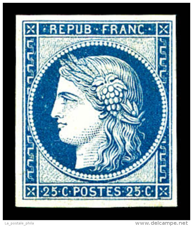 ** N&deg;37f, 25c Bleu, R&eacute;impression De Granet. SUP (certificat)      Qualit&eacute;: ** - 1870 Siege Of Paris