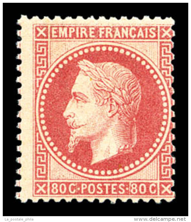 ** N&deg;32, 80c Rose, Frais. SUP (sign&eacute; Calves/certificat)      Qualit&eacute;: ** - 1863-1870 Napoléon III. Laure