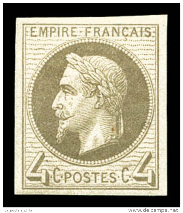 * N&deg;27Bf, Rothschild, 4c Gris Non Dentel&eacute;, Frais. TTB (sign&eacute;/certificat)   Cote: 285 Euros  ... - 1863-1870 Napoléon III. Laure