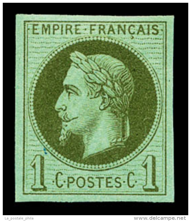 ** N&deg;25c, Rothschild, 1c Olive Impression Fine Non Dentel&eacute;, Fra&icirc;cheur Postale. SUP... - 1863-1870 Napoleon III With Laurels