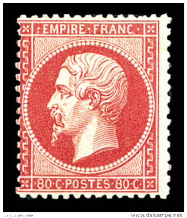 * N&deg;24, 80c Rose-vif. TB (sign&eacute; Calves/certificat)   Cote: 2300 Euros   Qualit&eacute;: * - 1862 Napoléon III.