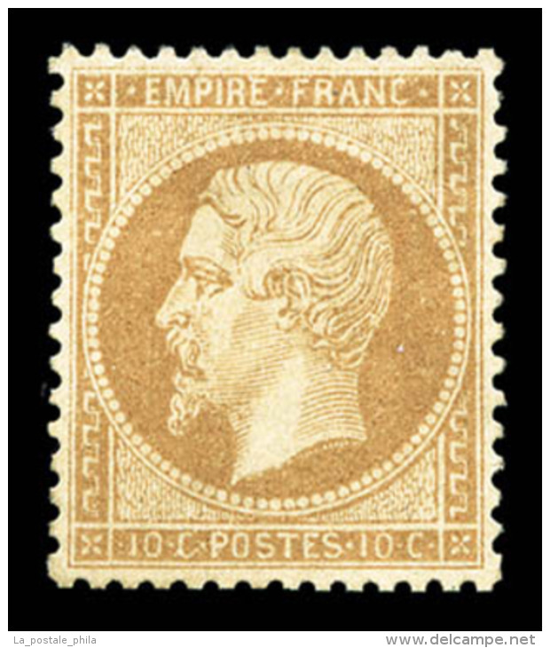 (*) N&deg;21, 10c Bistre, Tr&egrave;s Bon Centrage, Jolie Pi&egrave;ce (certificat)      Qualit&eacute;: (*) - 1862 Napoléon III.