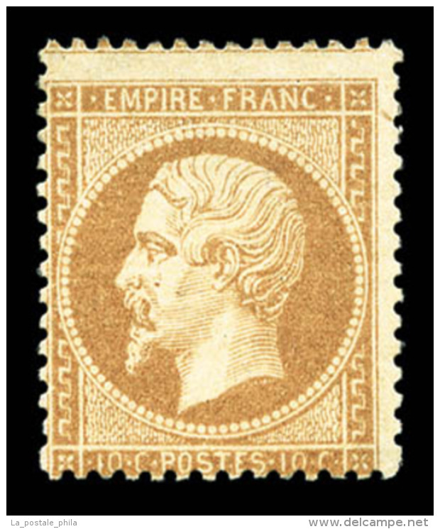 * N&deg;21, 10c Bistre, Frais, TB (certificat)   Cote: 2000 Euros   Qualit&eacute;: * - 1862 Napoleon III