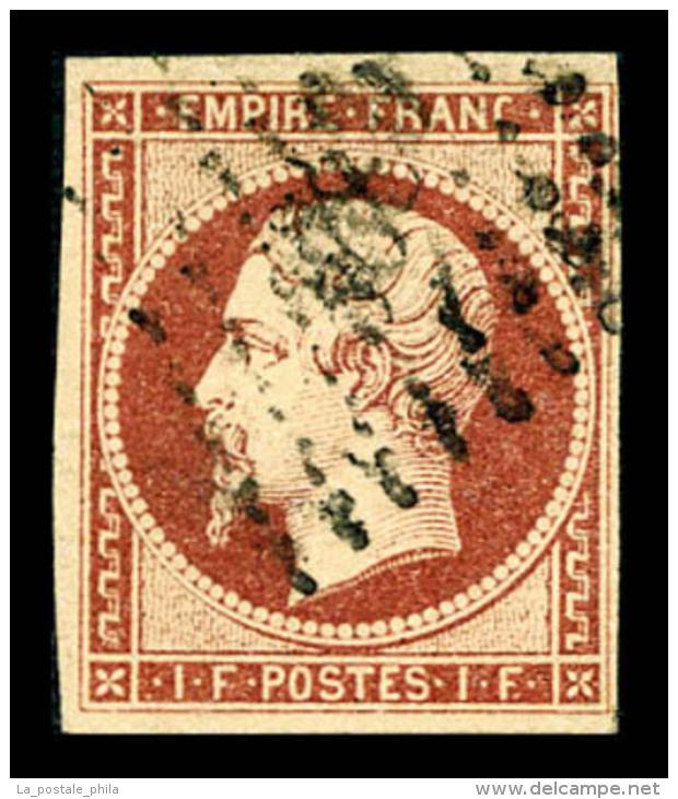 O N&deg;18, 1F Carmin, TTB (sign&eacute; Brun/certificats)    Cote: 3250 Euros   Qualit&eacute;: O - 1853-1860 Napoléon III.