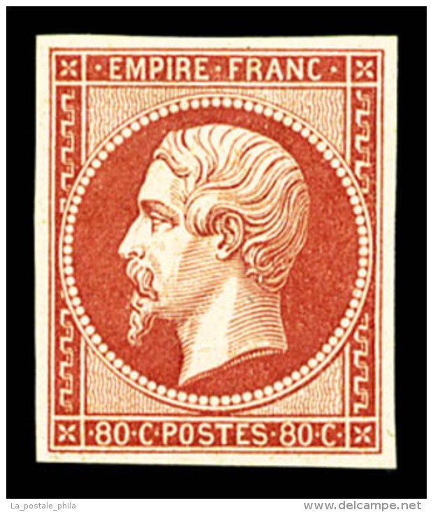 ** N&deg;17Ah, 80c Carmin-rose, Impression De 1862, Fra&icirc;cheur Postale, SUPERBE (sign&eacute;... - 1853-1860 Napoleon III