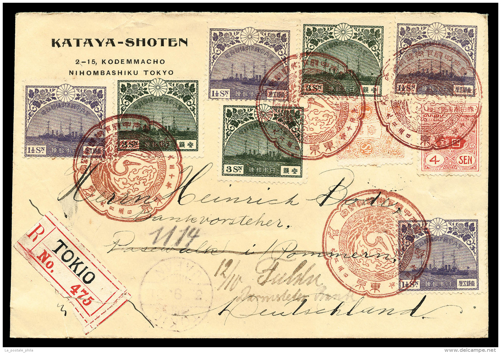 O Japon: Tr&egrave;s Jolie Lettre De Tokio &agrave; Destination De L'Allemagne Du 3/9/1921, SUP (certificat)     ... - Covers & Documents